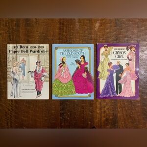 VTG Lot Of 3 New/Mint Tom Tierney Great Fashion Designs Uncut Paper Dolls Books